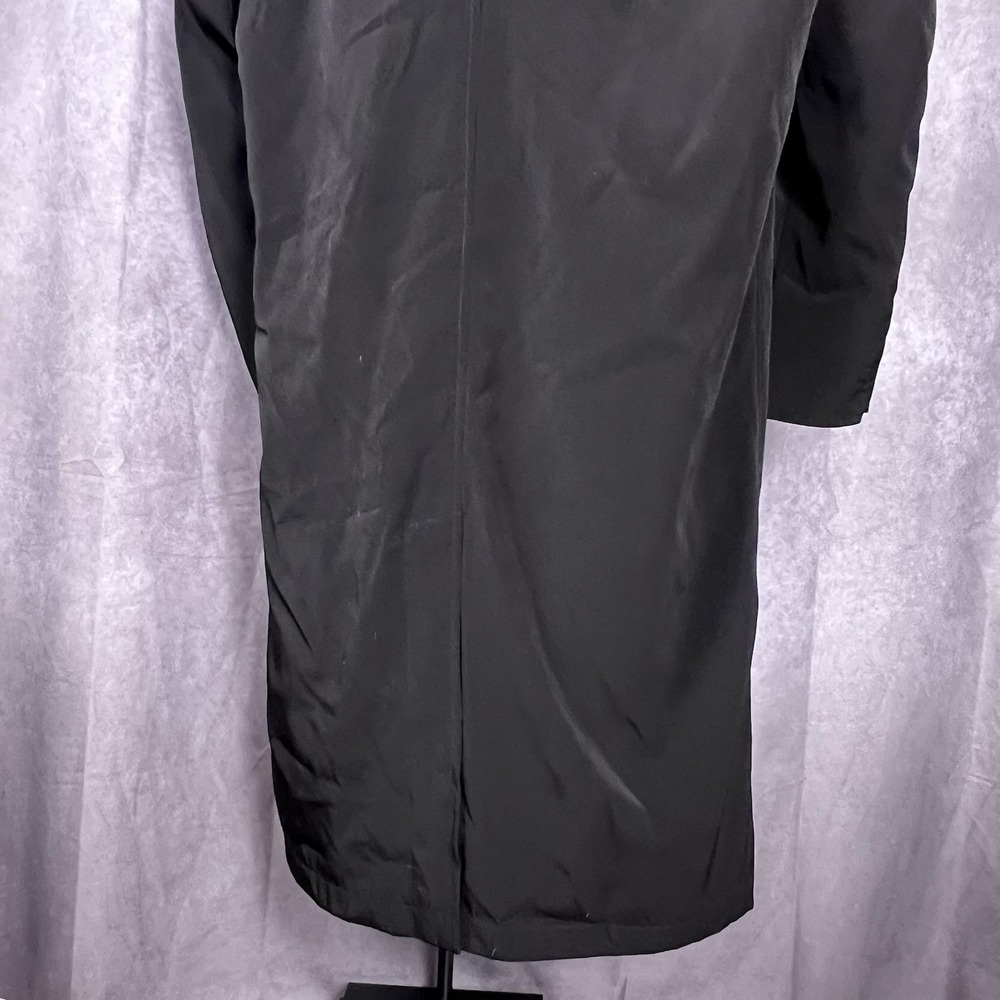 Viero Richi Men's Long Rain Overcoat Hooded Lined Black Size 42R - Picture 10 of 16